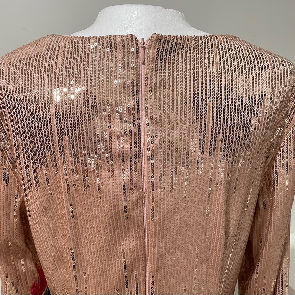 NWT Blush Pink Vince Camuto Sequin Dress Holiday Party Formal New Years Eve - Picture 6 of 14